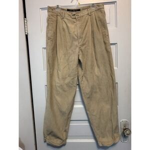 VTG 90s American Outpost Corduroy Pants Mens 36x30 Pleated Tan Baggy Skate Y2K
